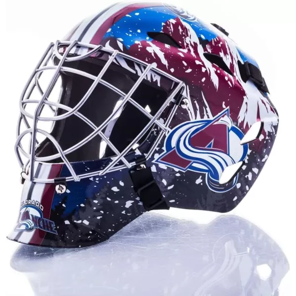 Franklin Sports Team Licensed NHL Hockey Goalie Face Mask  Goalie Mask for Kids Street Hockey  Youth NHL Team Street Hockey MasksColorado Avalanche