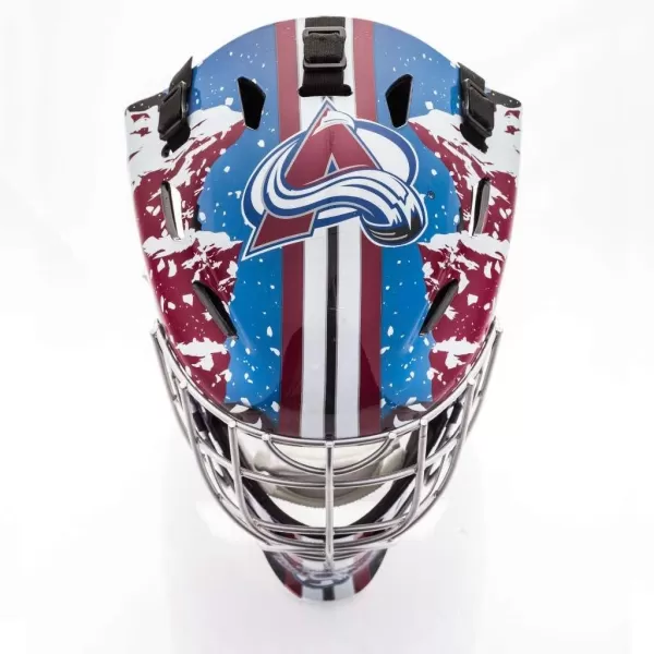 Franklin Sports Team Licensed NHL Hockey Goalie Face Mask  Goalie Mask for Kids Street Hockey  Youth NHL Team Street Hockey MasksColorado Avalanche