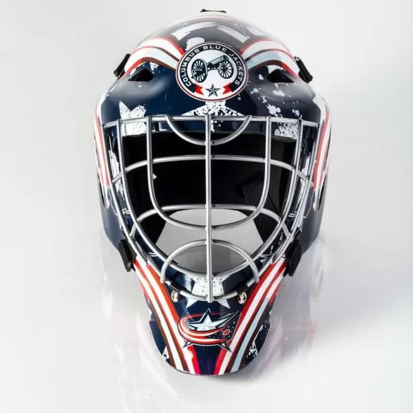 Franklin Sports Team Licensed NHL Hockey Goalie Face Mask  Goalie Mask for Kids Street Hockey  Youth NHL Team Street Hockey MasksColumbus Blue Jackets