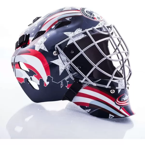 Franklin Sports Team Licensed NHL Hockey Goalie Face Mask  Goalie Mask for Kids Street Hockey  Youth NHL Team Street Hockey MasksColumbus Blue Jackets