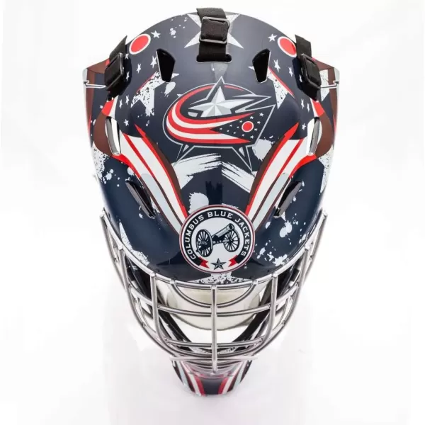 Franklin Sports Team Licensed NHL Hockey Goalie Face Mask  Goalie Mask for Kids Street Hockey  Youth NHL Team Street Hockey MasksColumbus Blue Jackets