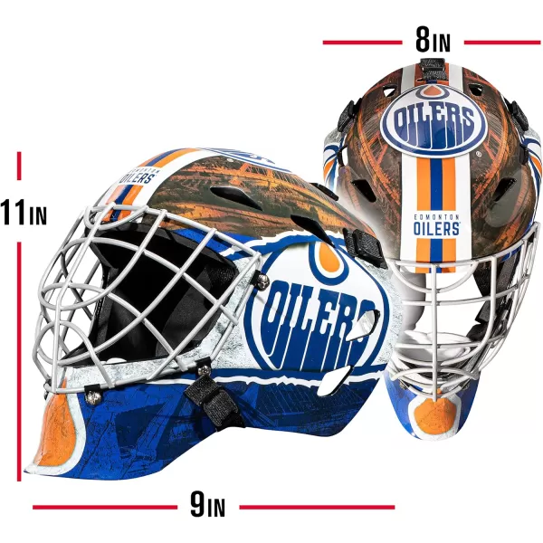 Franklin Sports Team Licensed NHL Hockey Goalie Face Mask  Goalie Mask for Kids Street Hockey  Youth NHL Team Street Hockey MasksEdmonton Oilers