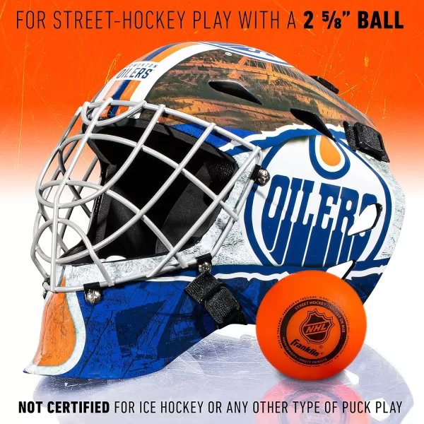 Franklin Sports Team Licensed NHL Hockey Goalie Face Mask  Goalie Mask for Kids Street Hockey  Youth NHL Team Street Hockey MasksEdmonton Oilers
