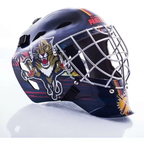Franklin Sports Team Licensed NHL Hockey Goalie Face Mask  Goalie Mask for Kids Street Hockey  Youth NHL Team Street Hockey MasksFlorida Panthers