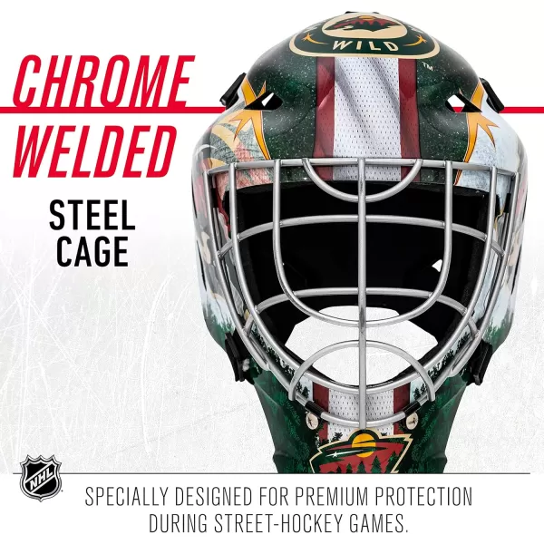 Franklin Sports Team Licensed NHL Hockey Goalie Face Mask  Goalie Mask for Kids Street Hockey  Youth NHL Team Street Hockey MasksMinnesota Wild