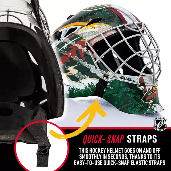 Franklin Sports Team Licensed NHL Hockey Goalie Face Mask  Goalie Mask for Kids Street Hockey  Youth NHL Team Street Hockey MasksMinnesota Wild