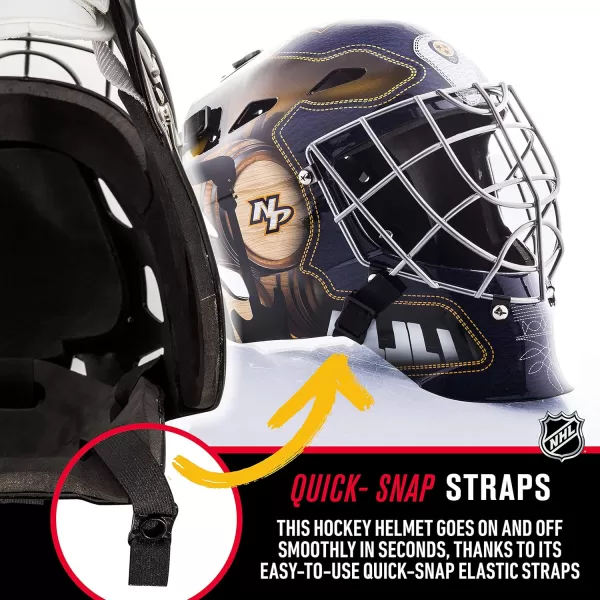 Franklin Sports Team Licensed NHL Hockey Goalie Face Mask  Goalie Mask for Kids Street Hockey  Youth NHL Team Street Hockey MasksNashville Predators