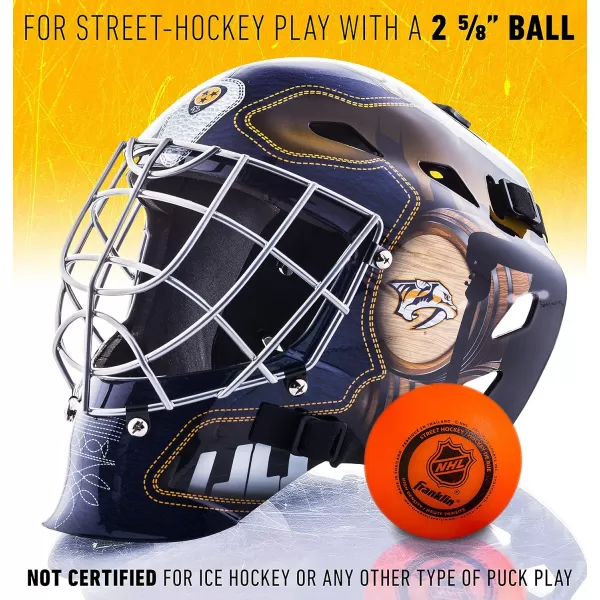 Franklin Sports Team Licensed NHL Hockey Goalie Face Mask  Goalie Mask for Kids Street Hockey  Youth NHL Team Street Hockey MasksNashville Predators