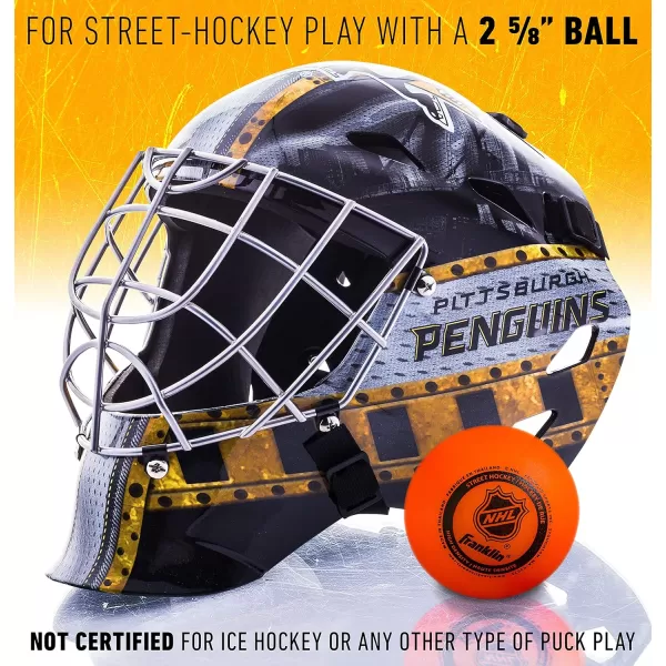 Franklin Sports Team Licensed NHL Hockey Goalie Face Mask  Goalie Mask for Kids Street Hockey  Youth NHL Team Street Hockey MasksPittsburgh Penguins