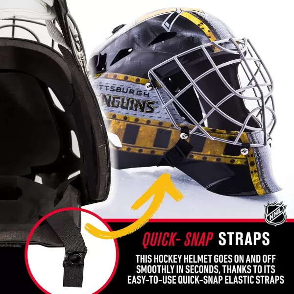Franklin Sports Team Licensed NHL Hockey Goalie Face Mask  Goalie Mask for Kids Street Hockey  Youth NHL Team Street Hockey MasksPittsburgh Penguins