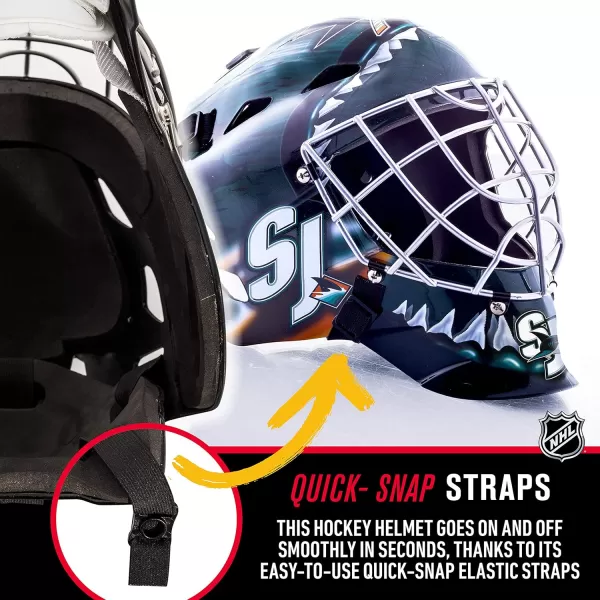 Franklin Sports Team Licensed NHL Hockey Goalie Face Mask  Goalie Mask for Kids Street Hockey  Youth NHL Team Street Hockey MasksSan Jose Sharks