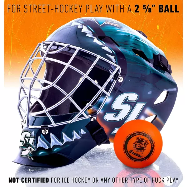 Franklin Sports Team Licensed NHL Hockey Goalie Face Mask  Goalie Mask for Kids Street Hockey  Youth NHL Team Street Hockey MasksSan Jose Sharks