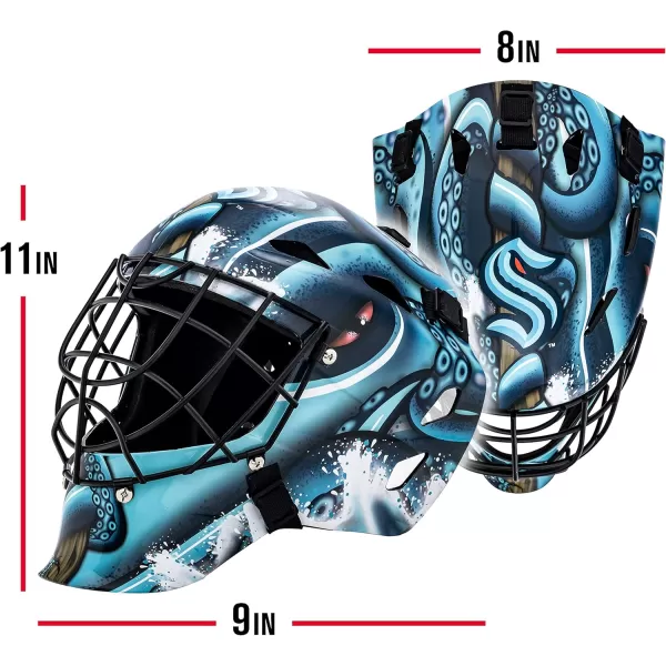 Franklin Sports Team Licensed NHL Hockey Goalie Face Mask  Goalie Mask for Kids Street Hockey  Youth NHL Team Street Hockey MasksSeattle Kraken