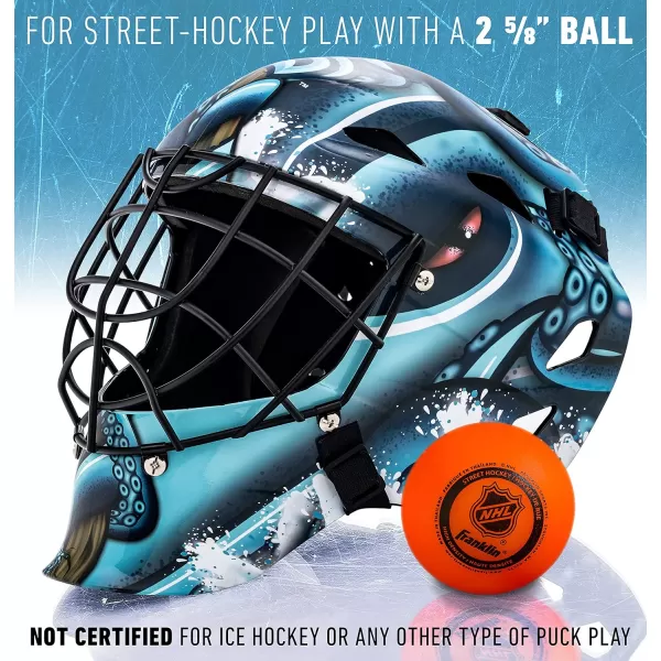 Franklin Sports Team Licensed NHL Hockey Goalie Face Mask  Goalie Mask for Kids Street Hockey  Youth NHL Team Street Hockey MasksSeattle Kraken
