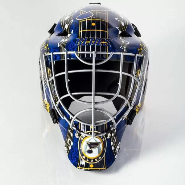 Franklin Sports Team Licensed NHL Hockey Goalie Face Mask  Goalie Mask for Kids Street Hockey  Youth NHL Team Street Hockey MasksSt Louis Blues