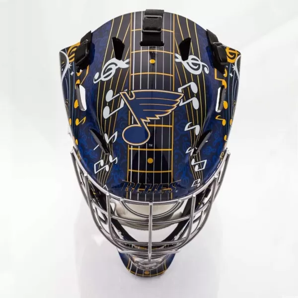 Franklin Sports Team Licensed NHL Hockey Goalie Face Mask  Goalie Mask for Kids Street Hockey  Youth NHL Team Street Hockey MasksSt Louis Blues