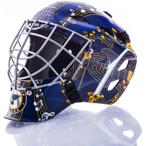 Franklin Sports Team Licensed NHL Hockey Goalie Face Mask  Goalie Mask for Kids Street Hockey  Youth NHL Team Street Hockey MasksSt Louis Blues