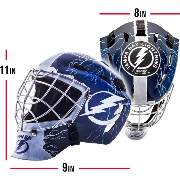 Franklin Sports Team Licensed NHL Hockey Goalie Face Mask  Goalie Mask for Kids Street Hockey  Youth NHL Team Street Hockey MasksTampa Bay Lightning