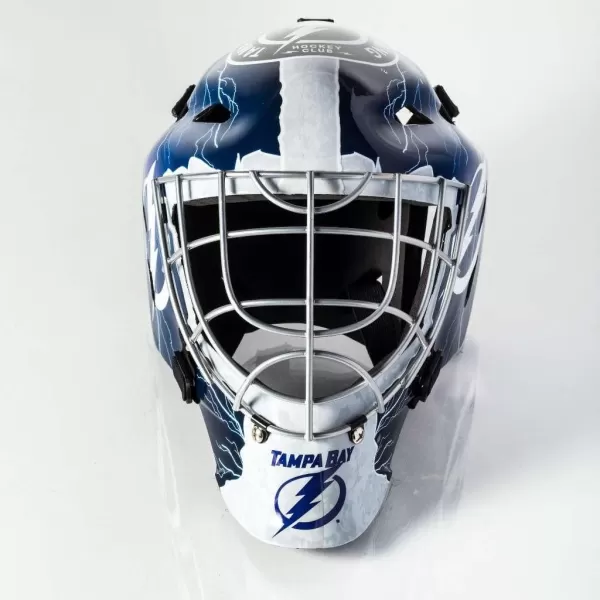 Franklin Sports Team Licensed NHL Hockey Goalie Face Mask  Goalie Mask for Kids Street Hockey  Youth NHL Team Street Hockey MasksTampa Bay Lightning