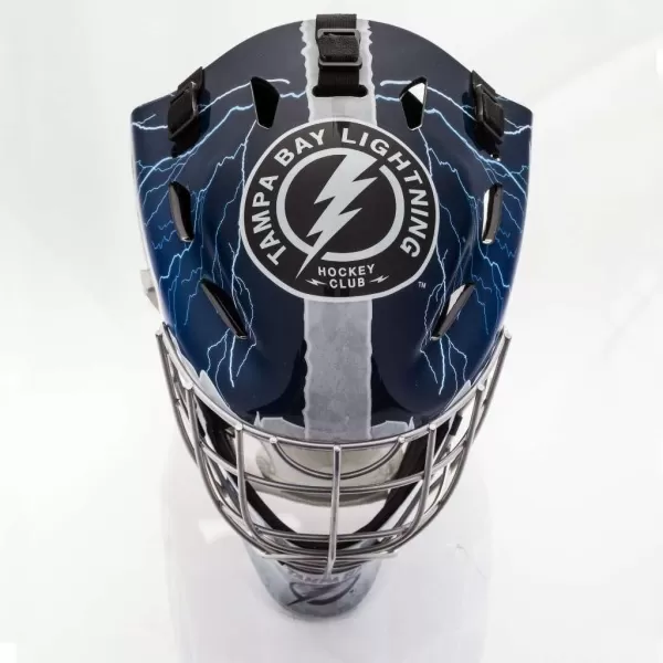 Franklin Sports Team Licensed NHL Hockey Goalie Face Mask  Goalie Mask for Kids Street Hockey  Youth NHL Team Street Hockey MasksTampa Bay Lightning