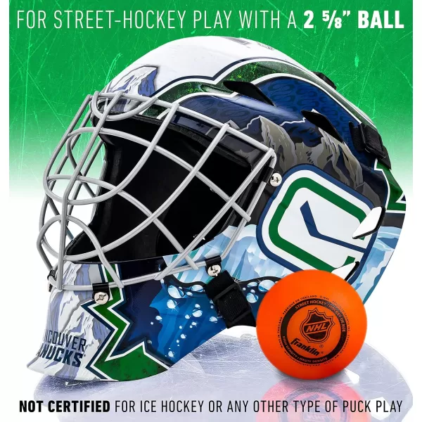 Franklin Sports Team Licensed NHL Hockey Goalie Face Mask  Goalie Mask for Kids Street Hockey  Youth NHL Team Street Hockey MasksVancouver Canucks
