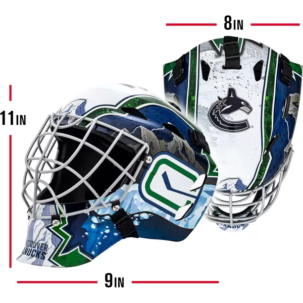 Franklin Sports Team Licensed NHL Hockey Goalie Face Mask  Goalie Mask for Kids Street Hockey  Youth NHL Team Street Hockey MasksVancouver Canucks