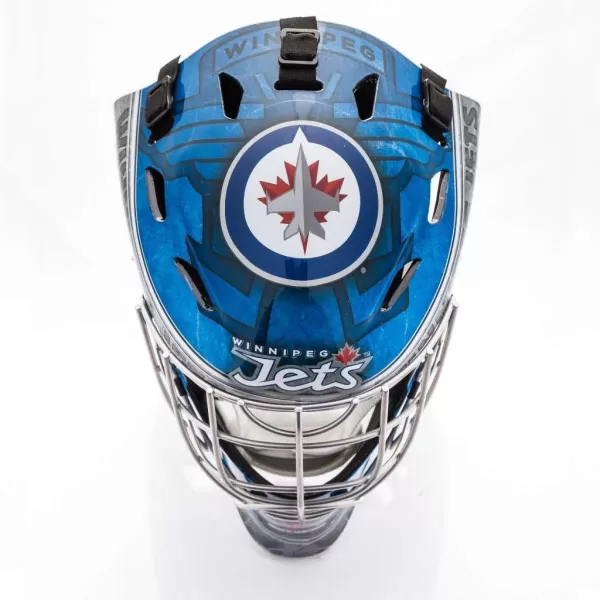 Franklin Sports Team Licensed NHL Hockey Goalie Face Mask  Goalie Mask for Kids Street Hockey  Youth NHL Team Street Hockey MasksWinnipeg Jets