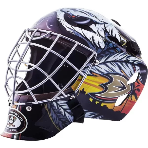 Franklin Sports Team Licensed NHL Hockey Goalie Face Mask  Goalie Mask for Kids Street Hockey  Youth NHL Team Street Hockey MasksAnaheim Ducks