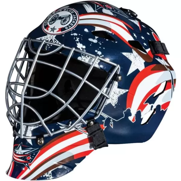 Franklin Sports Team Licensed NHL Hockey Goalie Face Mask  Goalie Mask for Kids Street Hockey  Youth NHL Team Street Hockey MasksColumbus Blue Jackets