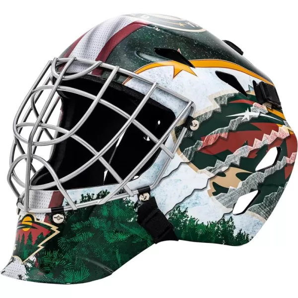 Franklin Sports Team Licensed NHL Hockey Goalie Face Mask  Goalie Mask for Kids Street Hockey  Youth NHL Team Street Hockey MasksMinnesota Wild