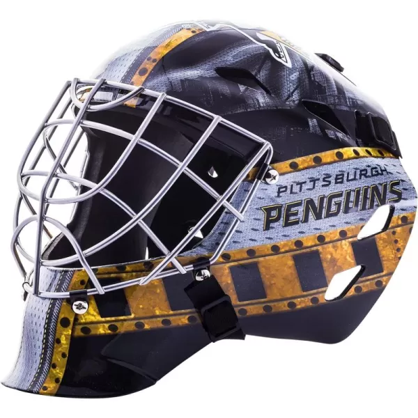 Franklin Sports Team Licensed NHL Hockey Goalie Face Mask  Goalie Mask for Kids Street Hockey  Youth NHL Team Street Hockey MasksPittsburgh Penguins
