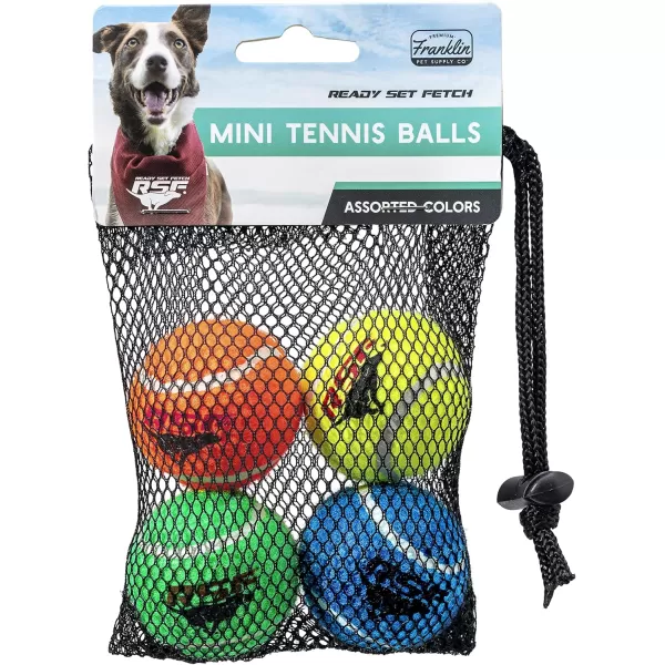 Franklin Pet Supply Squeaky Dog Tennis Balls  Ready Set Fetch Dog Toy Tennis Balls with Squeaker  Perfect Pet Toy Fetch Ball for Small Medium  Large Dogs  3 PackPack of 4