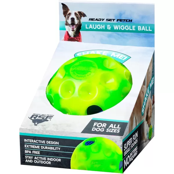 Franklin Ready Set Fetch Laugh and Wiggle Ball  Interactive Dog Toy  Fun Giggle Sounds  Encourage Endless Play  BPA Free  Tough  No Batteries RequiredLarge