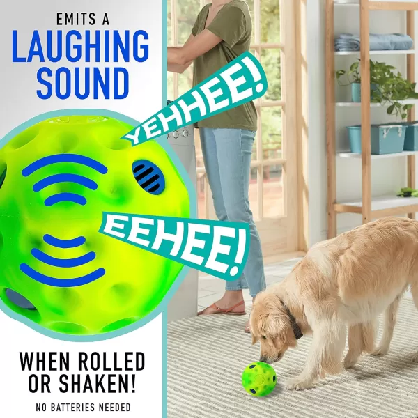 Franklin Ready Set Fetch Laugh and Wiggle Ball  Interactive Dog Toy  Fun Giggle Sounds  Encourage Endless Play  BPA Free  Tough  No Batteries RequiredLarge