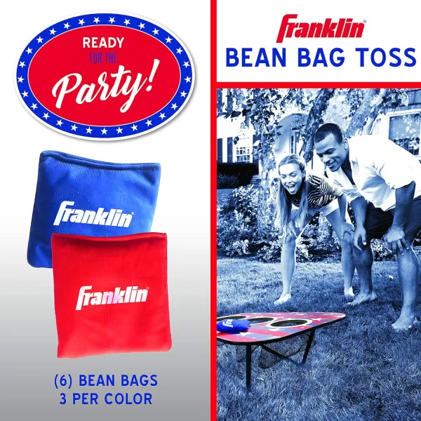 Franklin Sports Bean Bag Toss Yard Game  3 Hole Cornhole Board Set  with 6 Bean BagsRed  White  Blue