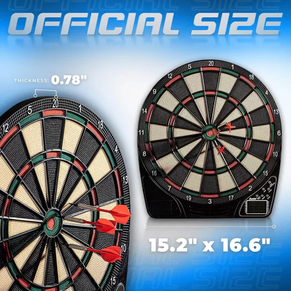 Franklin Sports Electronic Dart Board Sets  Soft Tip Electric Dartboard with Digital Scoreboard  6 Darts IncludedDartboard