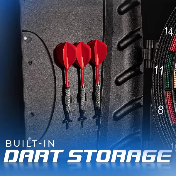 Franklin Sports Electronic Dart Board Sets  Soft Tip Electric Dartboard with Digital Scoreboard  6 Darts IncludedDartboard w Cabinet