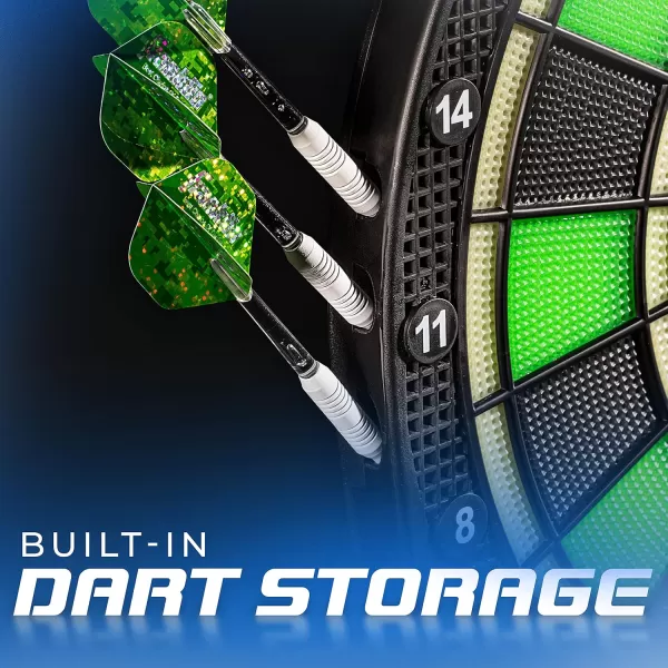 Franklin Sports Electronic Dart Board Sets  Soft Tip Electric Dartboard with Digital Scoreboard  6 Darts IncludedLight Up Dartboard