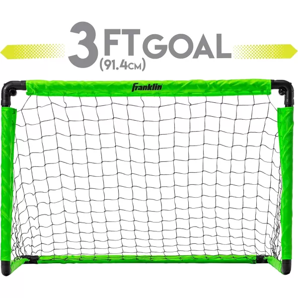 Franklin Sports Kids Mini Soccer Goal Set  Backyard  Indoor Mini Net and Ball Set with Pump  Portable Folding Youth Soccer Goal Set  Perfect Kids Toy Soccer Goal Set  36quot x 24quotGreen