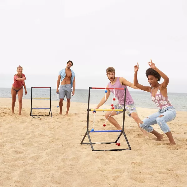 Franklin Sports Ladder Ball Set  Includes 2 Ladder Ball Targets with Weighted Bases and 6 Bolas  Ladder Golf Toss Outdoor Game For Beach or Backyard Fun  Professional American and Family Set OptionsStarter