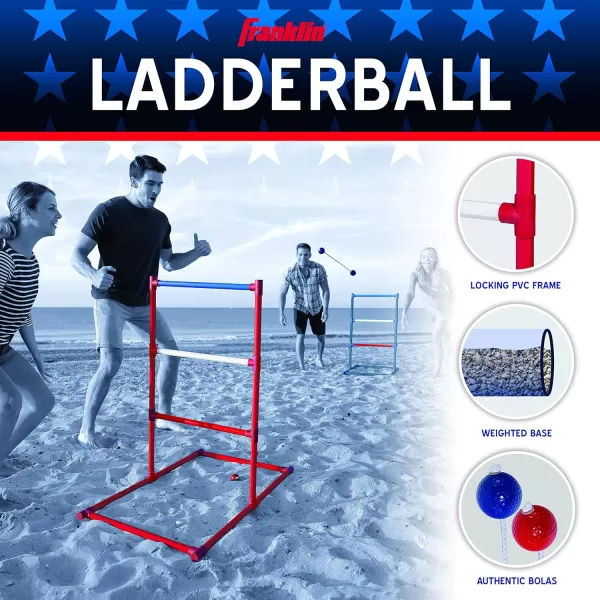 Franklin Sports Ladder Ball Set  Includes 2 Ladder Ball Targets with Weighted Bases and 6 Bolas  Ladder Golf Toss Outdoor Game For Beach or Backyard Fun  Professional American and Family Set OptionsAmerican
