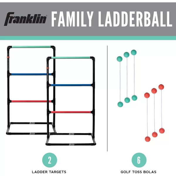 Franklin Sports Ladder Ball Set  Includes 2 Ladder Ball Targets with Weighted Bases and 6 Bolas  Ladder Golf Toss Outdoor Game For Beach or Backyard Fun  Professional American and Family Set OptionsFamily