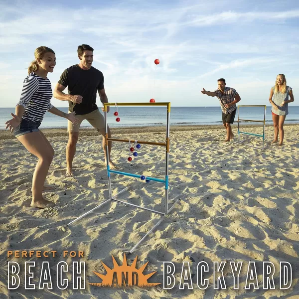 Franklin Sports Ladder Ball Set  Includes 2 Ladder Ball Targets with Weighted Bases and 6 Bolas  Ladder Golf Toss Outdoor Game For Beach or Backyard Fun  Professional American and Family Set OptionsProfessional