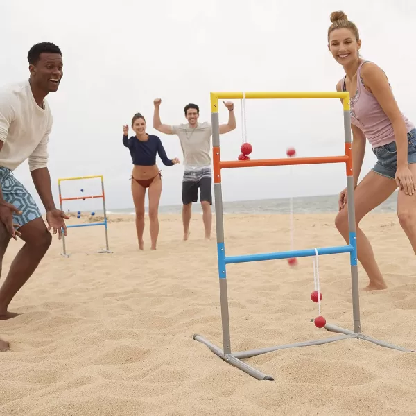 Franklin Sports Ladder Ball Set  Includes 2 Ladder Ball Targets with Weighted Bases and 6 Bolas  Ladder Golf Toss Outdoor Game For Beach or Backyard Fun  Professional American and Family Set OptionsProfessional