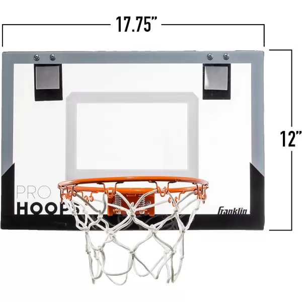 Franklin Sports Mini Basketball Hoops  Indoor Over The Door Mini Hoop  Basketball Sets  Perfect Game Accessory for Bedroom  OfficeBlackGray  1775 x 12