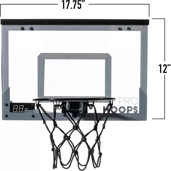 Franklin Sports Mini Basketball Hoops  Indoor Over The Door Mini Hoop  Basketball Sets  Perfect Game Accessory for Bedroom  OfficeLED  1775 x 12