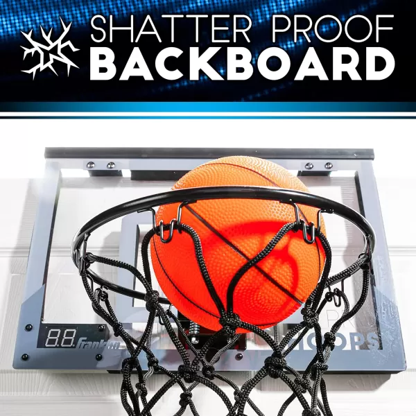 Franklin Sports Mini Basketball Hoops  Indoor Over The Door Mini Hoop  Basketball Sets  Perfect Game Accessory for Bedroom  OfficeLED  1775 x 12