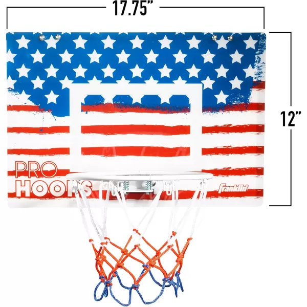 Franklin Sports Mini Basketball Hoops  Indoor Over The Door Mini Hoop  Basketball Sets  Perfect Game Accessory for Bedroom  OfficeRed  White  Blue  1775 x 12
