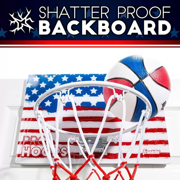 Franklin Sports Mini Basketball Hoops  Indoor Over The Door Mini Hoop  Basketball Sets  Perfect Game Accessory for Bedroom  OfficeRed  White  Blue  1775 x 12