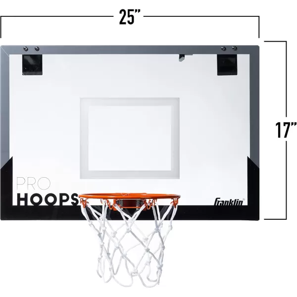 Franklin Sports Mini Basketball Hoops  Indoor Over The Door Mini Hoop  Basketball Sets  Perfect Game Accessory for Bedroom  OfficeXL  25 x 17